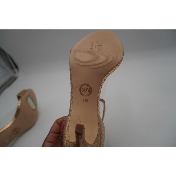 New Michael Kors Glamorous Gold Heels with Rhinestone Embellishments size 9 - Picture 5 of 7